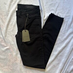 All Saints Mast Skinny Fit Low Rise Regular Length Stretch Women’s 24 Jet Black